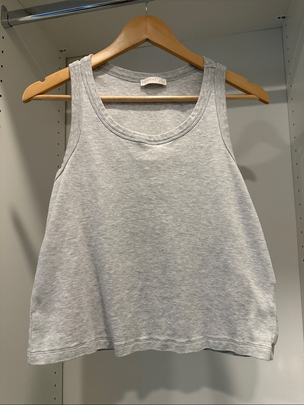 Kookai Heather Light Gray Scoop Neck Tank